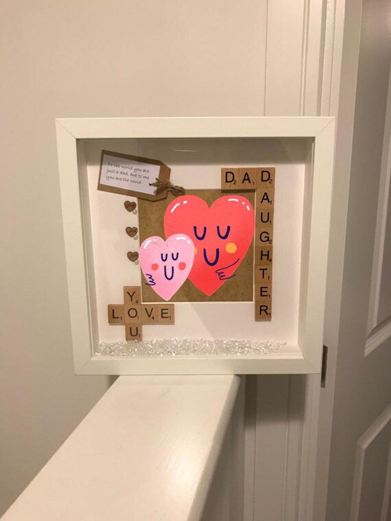 Dad Daughter Love You Personalised Scrabble Box Photo Frame Etsy
