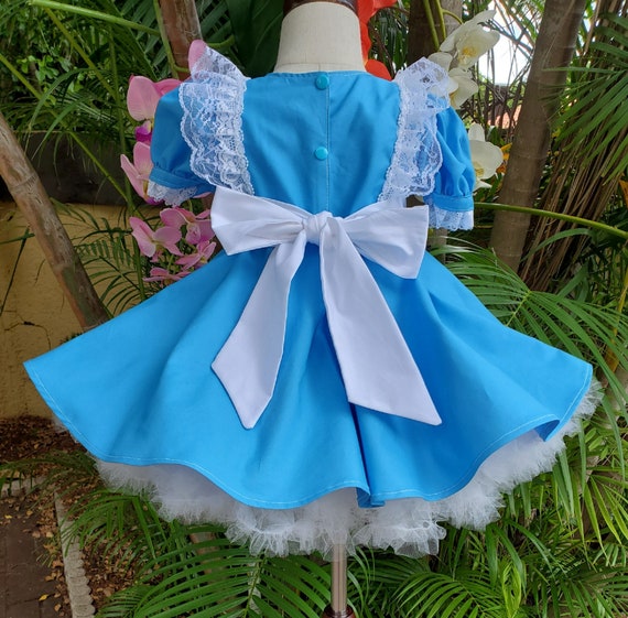 Girl dress Alice in Wonderland dress Alice in Wonderland birthday outfit Alice dress Alice costume Blue toddler dress Size 0m-10y