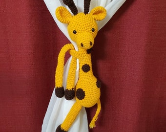 Giraffe Curtain Tie Back, Dino, Window Curtain Tie Back, Kids Decor, Nursery Decor, Crochet, boy/girls