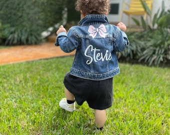 Kids Jean Jacket custom Kids jean jacket, Kids custom clothing, Custom jean jacket, Boy jacket, Girl jacket, Birthday gift