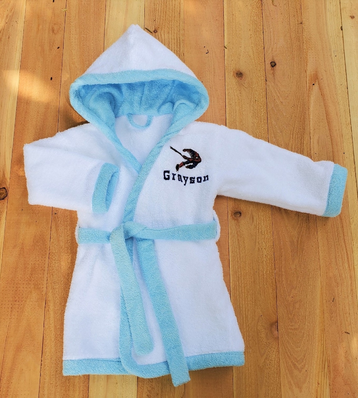 Personalized kids bathrobe Baby shower gift Embroidered robe Etsy