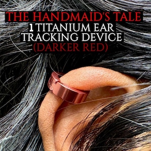 Offred Darker Red Ear Cuff, The Handmaids Tale, Ear Tag, Ear Tracking device, Red Cuff Earring, The Handmaid's Tale, Handmaid Accessories
