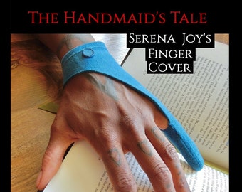 Serena Joy Finger Cover, Mrs Waterford Finger Glove, Serena Joy Blue Gloves, Handmaid Costume Accessories, Blue Wool Winter Gloves
