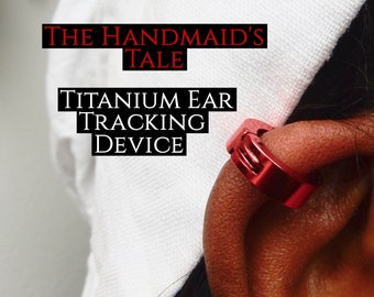 Offred Red Ear Cuff, The Handmaid's Tale, Red Ear Tag, Ear Tracking device, Red Cuff Earring, The Handmaid's Tale, Handmaid Accessories