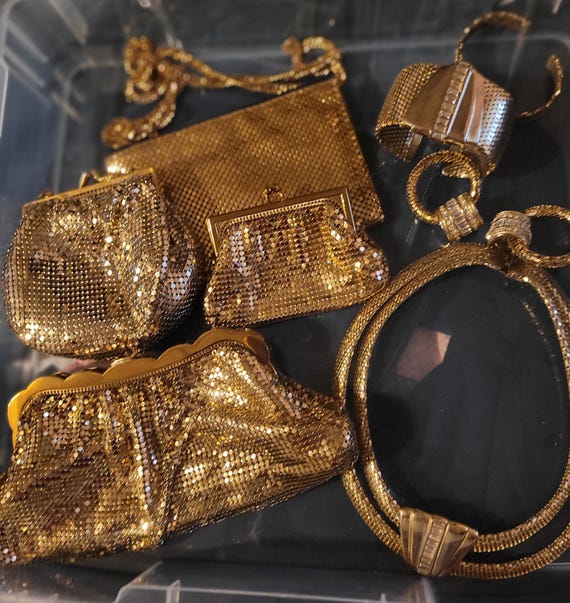 Whiting and Davis lot of Gold Mesh items - image 5