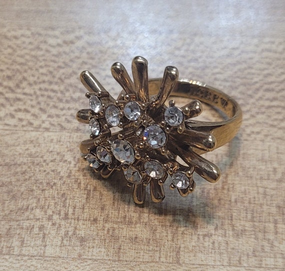 Gold finish Starburst Ring by J Crew Size 7.5 - image 3