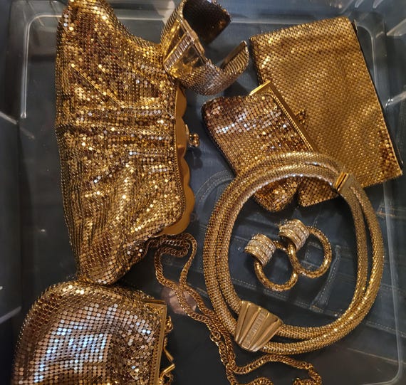 Whiting and Davis lot of Gold Mesh items - image 7
