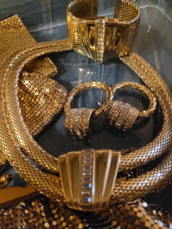Whiting and Davis lot of Gold Mesh items - image 1