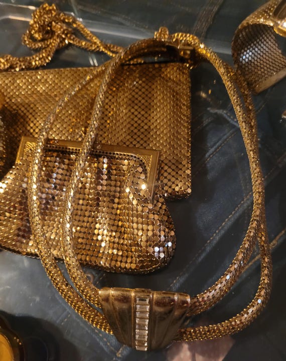 Whiting and Davis lot of Gold Mesh items - image 2