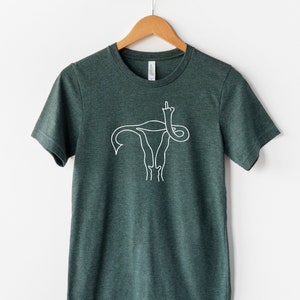 Middle Finger Uterus - Feminist Shirt - Women&#39;s Shirt - Uterus Shirt - Middle Finger T-shirt - Pro Choice Shirt - Empowered Women - Feminist