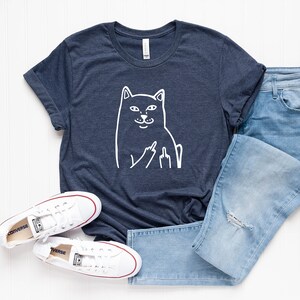 Funny Cat Shirt - Cat Flip Off Shirt - Unisex Cat T-Shirt - Cat Graphic Tee - Funny Cat Gift - Cat Shirt - Cat Middle Finger Shirt - Cat