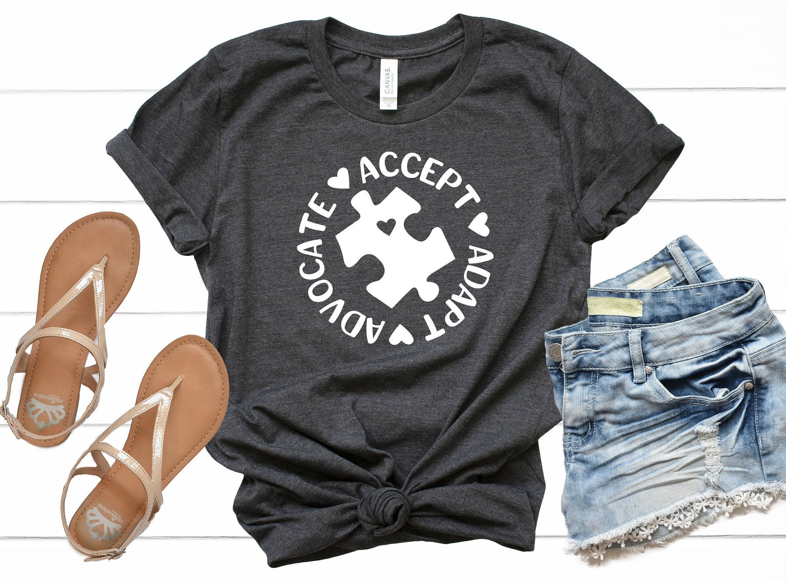 Advocate Accept Adapt T-Shirt Unisex Crew Neck Shirt Autism | Etsy