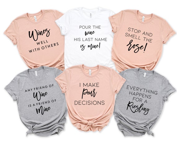 Wine bridal hotsell party shirts