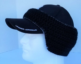 Double Layer Baseball Cap Ear Warmer / Crochet / Men's Ear Warmer