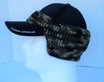 Baseball Cap Ear Warmer / Crochet / Men's Ear Warmer