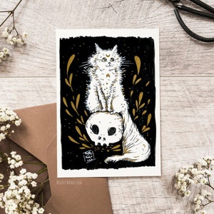 Carte Postale Chat Esoterique - Sorcier