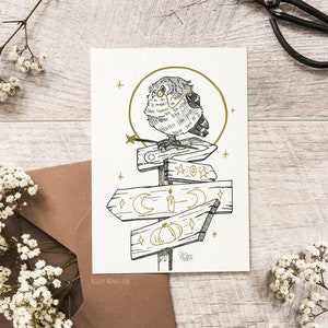 Carte Postale Hibou Magique