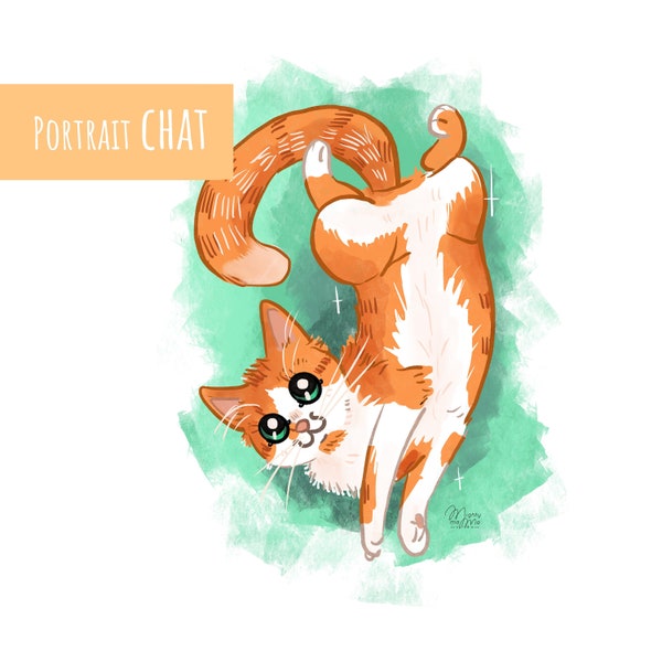 Nouveau ! Chat Personnalisation - Portrait Chat - Cadeau animal de compagnie