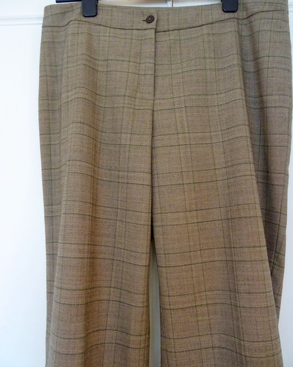 Vintage JONES New York SIGNATURE Wool Mix Taupe PLAID