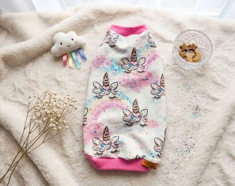 Camiseta de gato unicornio – estampado pastel