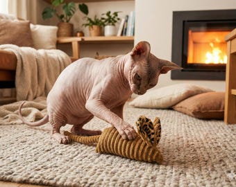 Handmade Valerian Cat Toy – Soft Fabric Mouse for Cats (1 pc)