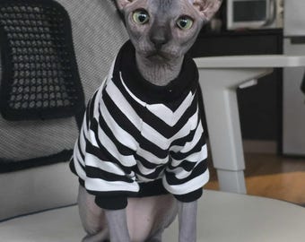 Long Sleeve Cat Clothes: Sphynx, Rex, Oeko-Tex