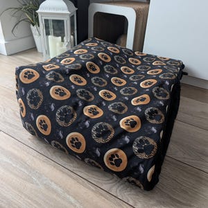 Pet Sleeping Bag For Cats or One Happy Dog with Paws pattern