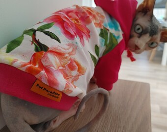 Long sleeve Sphynx Cat Top Tshirt Cat Clothes