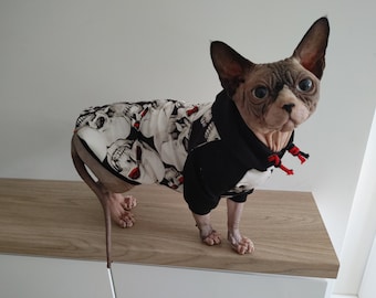 Top Sphynx pour chat à manches longues Tshirt Vêtements pour chat