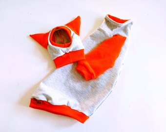 Cat long sleeve turtleneck sweatshirt and hat set