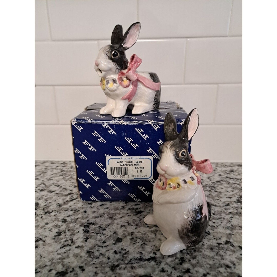 Vintage Fitz and Floyd Pansy Parade Cream & Sugar Bowl 1991 Etsy