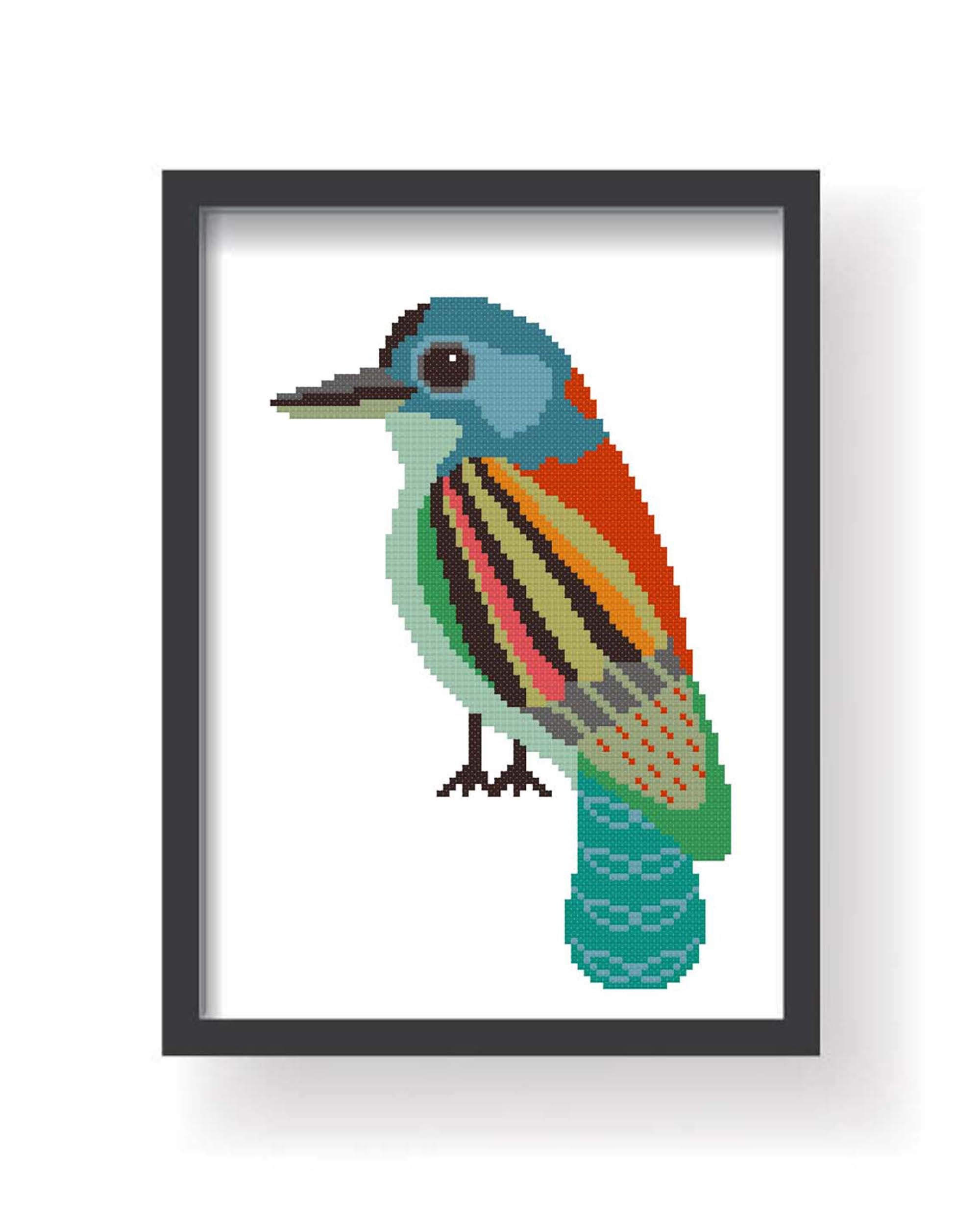 Geometric Birds Cross Stitch Pattern Animals Cross Stitch Etsy