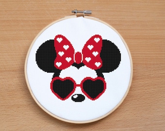 Mouse cross stitch pattern PDF Embroidery pattern Baby cross stitch Easy Counted cross stitch Kids gift Nursery wall decor