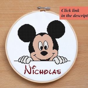 Mouse cross stitch pattern Personalized Baby cross stitch PDF Modern Easy cross stitch Kids Baby gift Nursery decor image 6