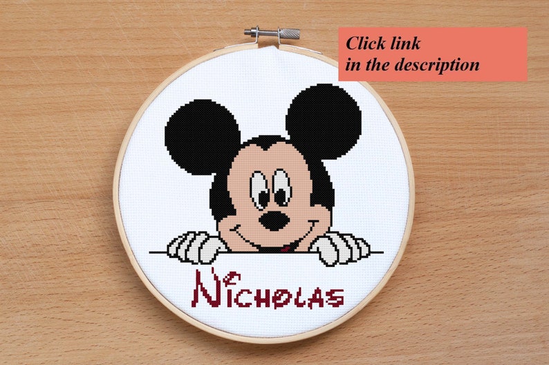 Mouse cross stitch pattern Personalized Baby cross stitch PDF Modern Easy cross stitch Kids Baby gift Nursery decor image 6