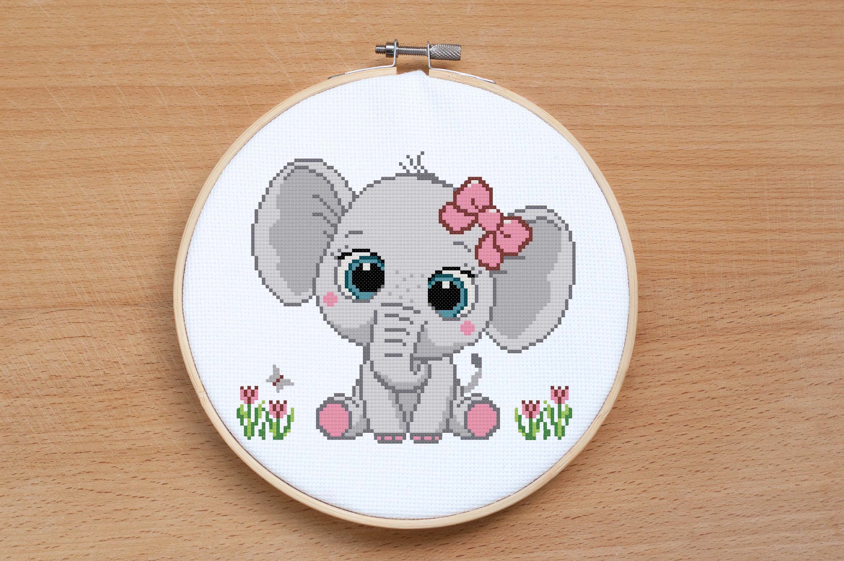 Kidstitch Cross Stitch for Kids Elephant, Stitching for Beginners,  Needlepoint for Children, DIY Cross Stitch, DIY Kids Gift, Gift Craft 