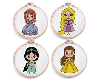 Princess Cross Stitch Pattern – DIY Nursery Decor (PDF Template)