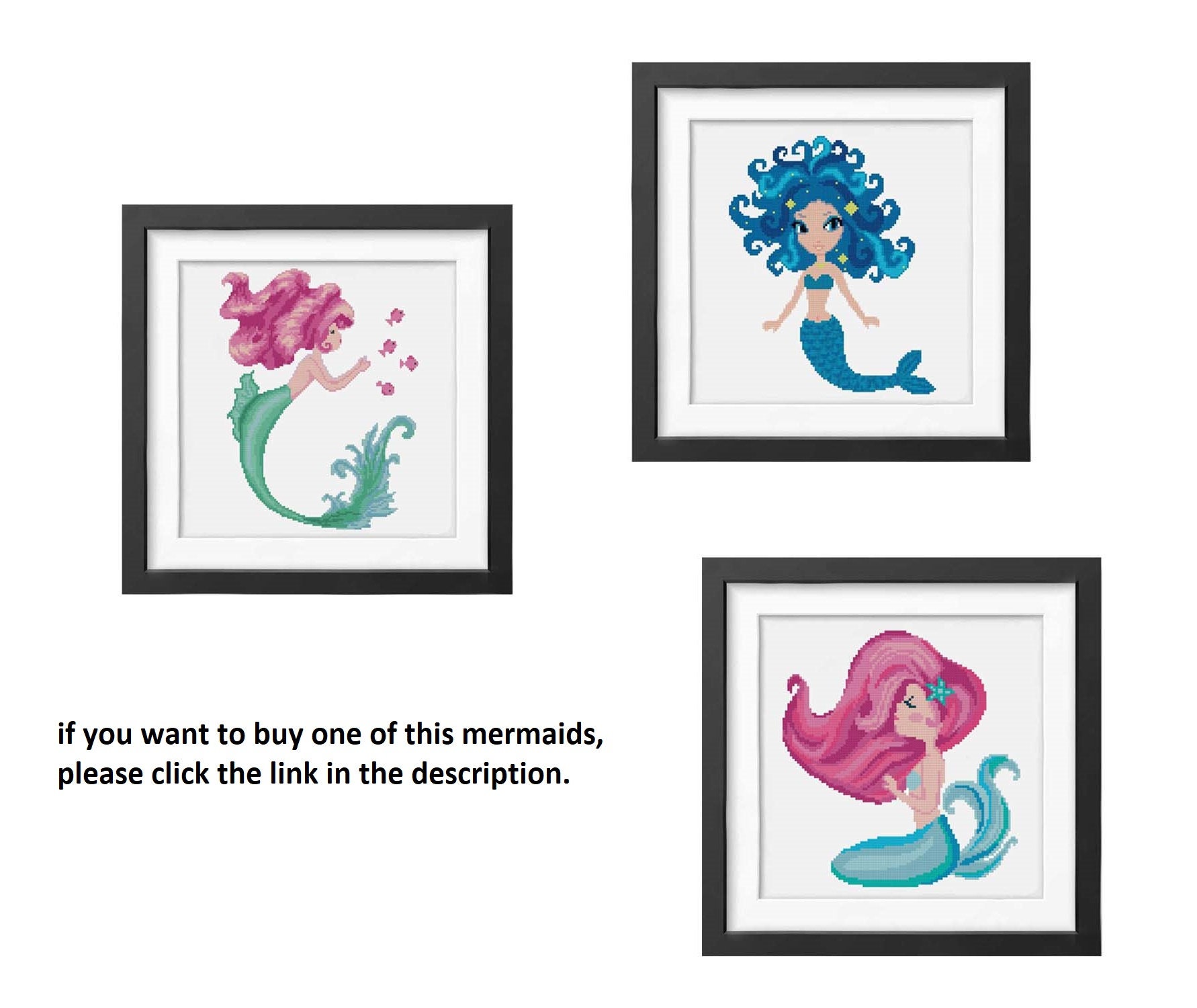 Mermaid Cross Stitch Pattern PDF Baby Cross Stitch Modern | Etsy