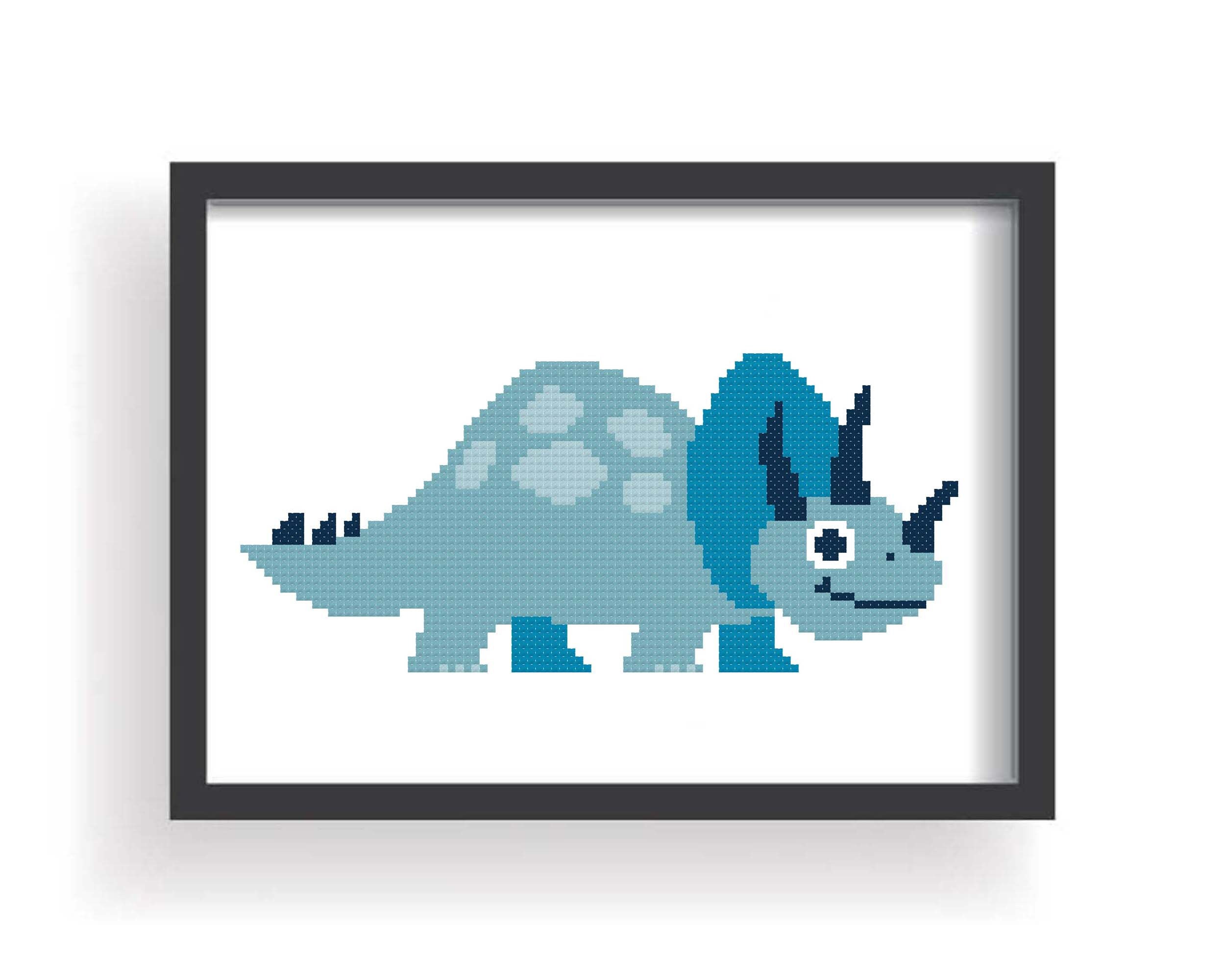 Dinosaur Cross Stitch Pattern PDF Animal Dino Cross Stitch Etsy