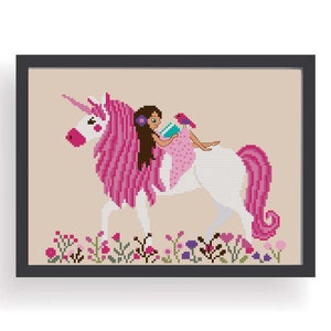 Unicorn cross stitch pattern PDF Baby cross stitch Modern cross stitch Girl Room decor Birthday Gift Nursery decor Horse cross stitch