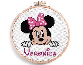 Mouse Cross Stitch Pattern: Personalized Baby Girl Decor (PDF)