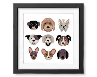 Dogs cross stitch pattern PDF Dog breeds Dog lover Easy Modern cross stitch Animal cross stitch Pets animals Beagle Labrador Dachshund