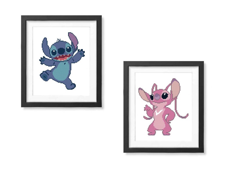 Stitch Cross Stitch Pattern Angel and Stitch Nursery Decor Etsy