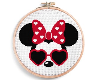 Mouse Cross Stitch Pattern, Easy Embroidery, Baby Nursery Decor (PDF)