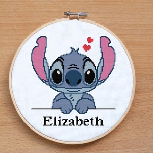 Stitch with Heart cross stitch pattern Heroes cross stitch Nursery decor Easy Modern Baby cross stitch Cute Baby Stitch Heart PDF
