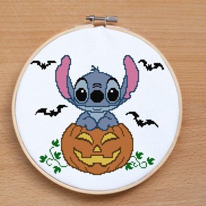 Patrón de punto de cruz de Halloween con calabaza, punto de cruz de héroes, decoración infantil, punto de cruz fácil y moderno para bebé, lindo punto de cruz para bebé en PDF