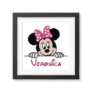 Mouse cross stitch pattern Personalized Baby cross stitch PDF Modern Easy cross stitch Kids Baby gift Nursery decor image 2