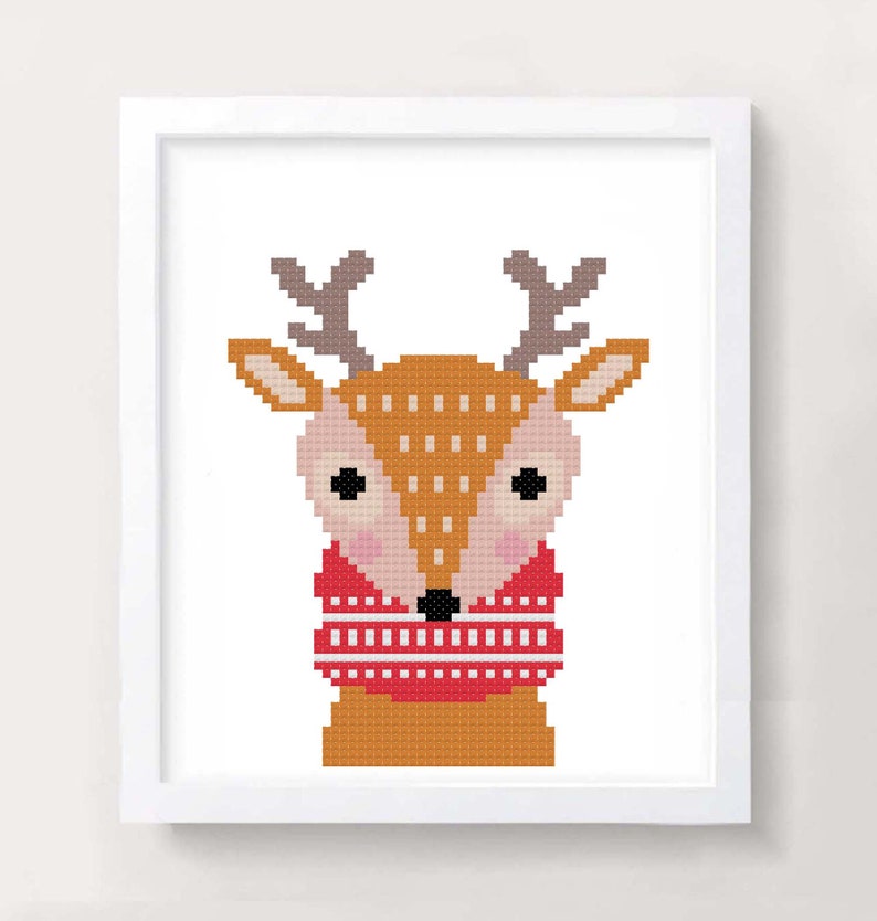 Christmas animals cross stitch pattern set Merry Christmas Etsy