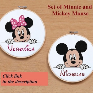 Mouse cross stitch pattern Personalized Baby cross stitch PDF Modern Easy cross stitch Kids Baby gift Nursery decor image 5