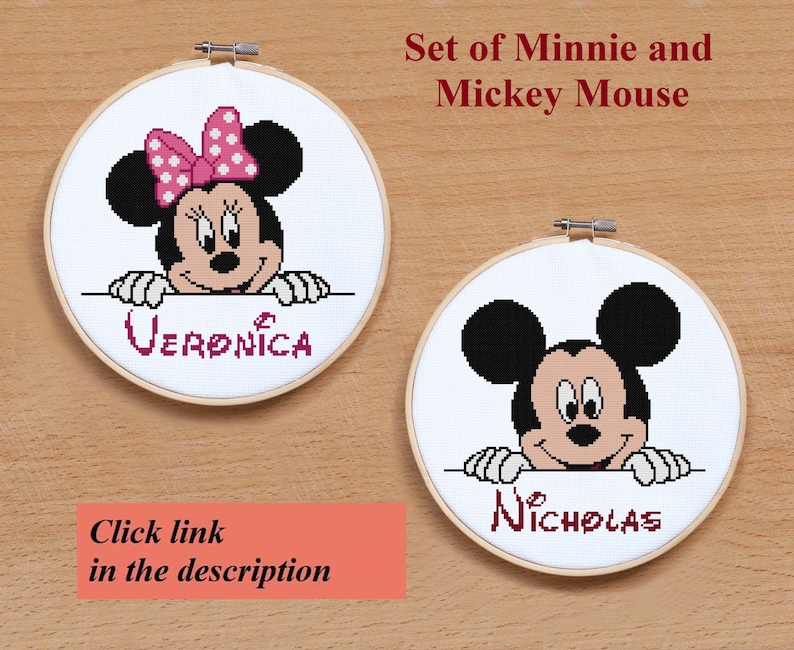 Mouse cross stitch pattern Personalized Baby cross stitch PDF Modern Easy cross stitch Kids Baby gift Nursery decor image 5